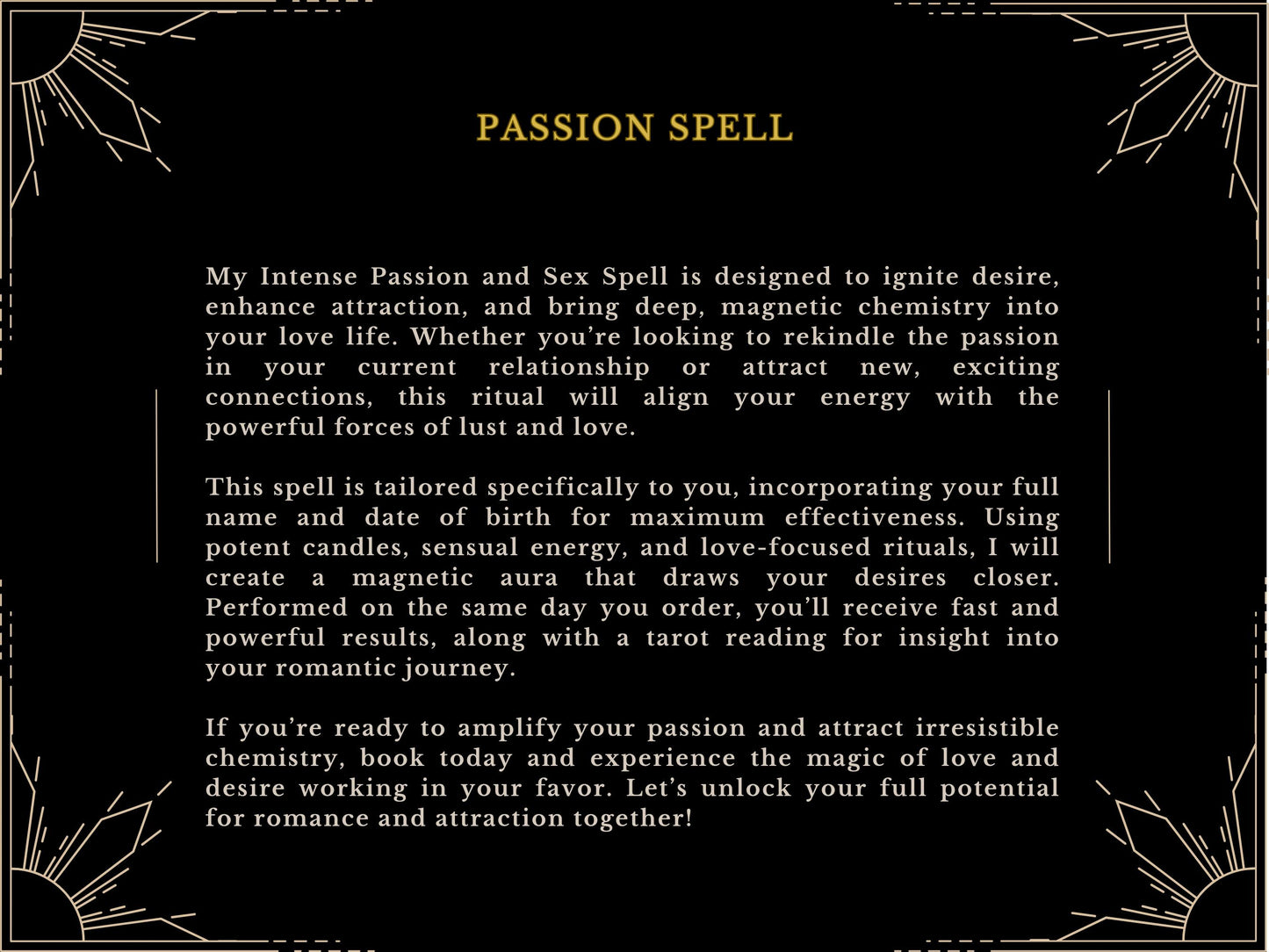 Intense PASSION And SEX SPELL Sex Ritual Love Spell Lust and Attraction Spell By MotherOdessa Same Day
