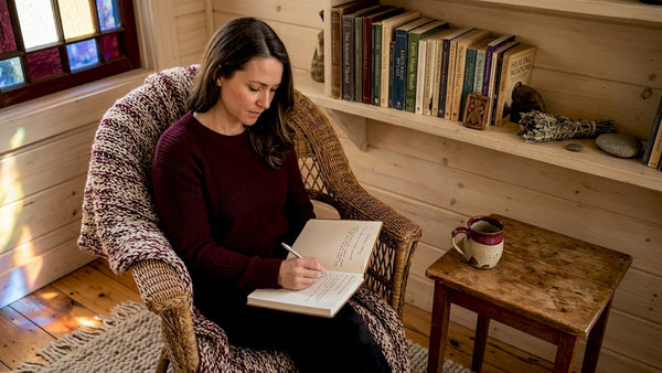 Woman preparing for spiritual healing at home