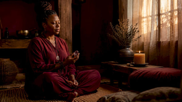 Healer engaged in remote healing session