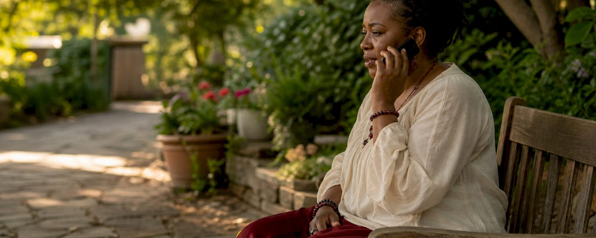 Woman making a follow-up call for spiritual healing