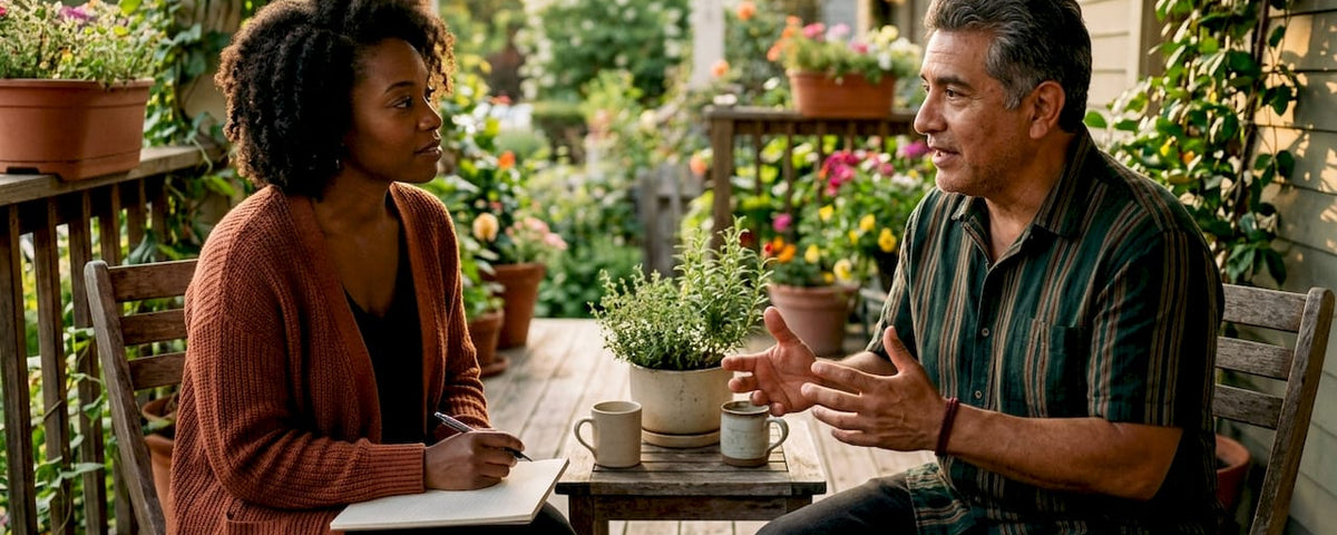 Therapy session discussing breaking family cycles