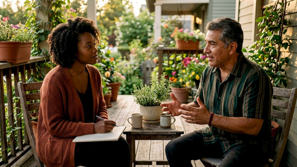 Therapy session discussing breaking family cycles