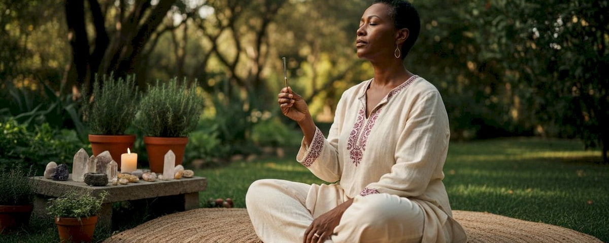 Spiritual guide conducting breakthrough session
