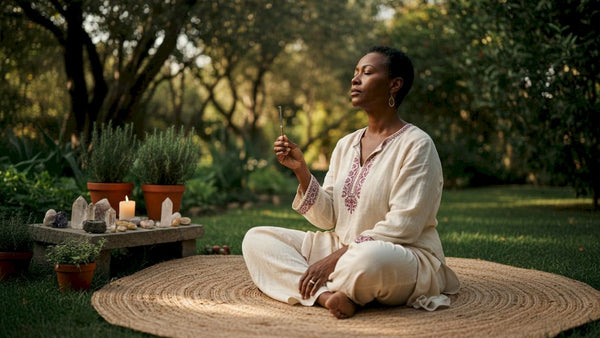 Spiritual guide conducting breakthrough session