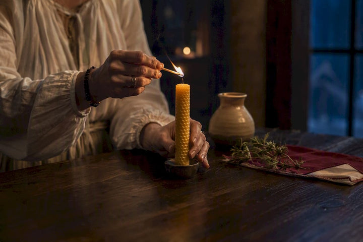 Candlelit bloodline clearing ritual table