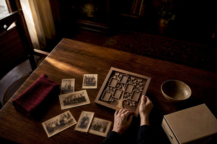 Heirloom photographs arranged for family history