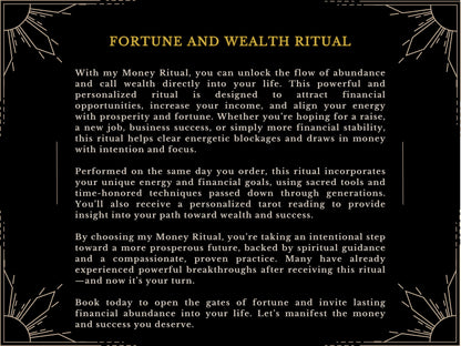 MONEY Ritual - FORTUNE and WEALTH Ritual Financial Money Ritual to bring in money and wealth By MotherOdessa Fortune Income and Prosperity