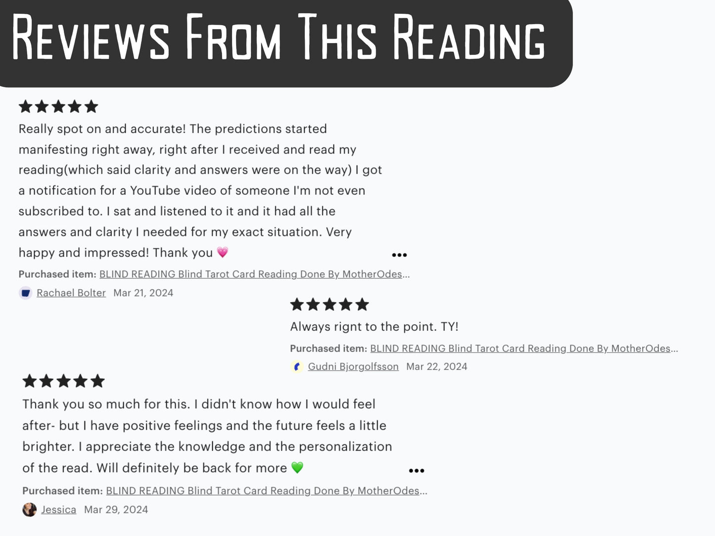 BLIND READING Blind Tarot Card Reading Done By MotherOdessa Same Day