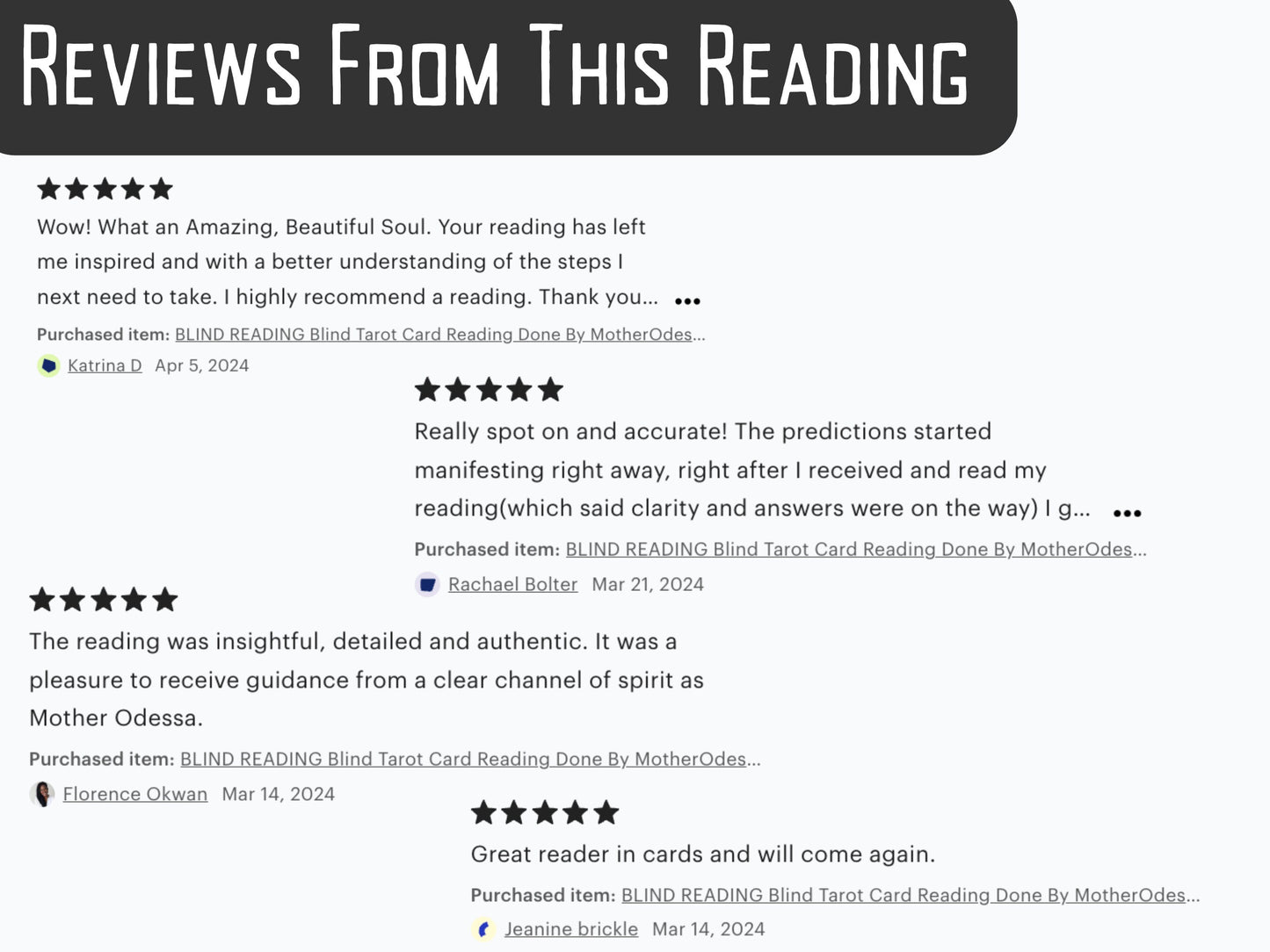 BLIND READING Blind Tarot Card Reading Done By MotherOdessa Same Day