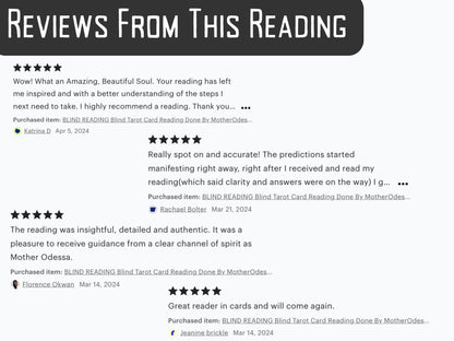 BLIND READING Blind Tarot Card Reading Done By MotherOdessa Same Day