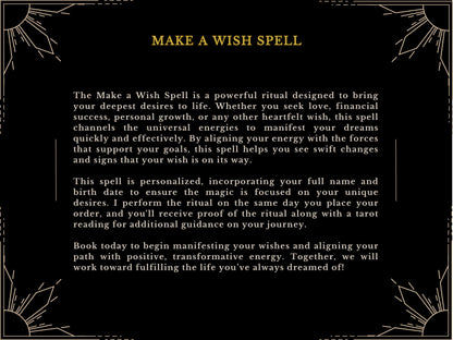 MAKE A WISH SPELL Wish Granting Spell Fulfill Your Deepest Desires and have your wish granted done by MotherOdessas Powerful Wish Granting