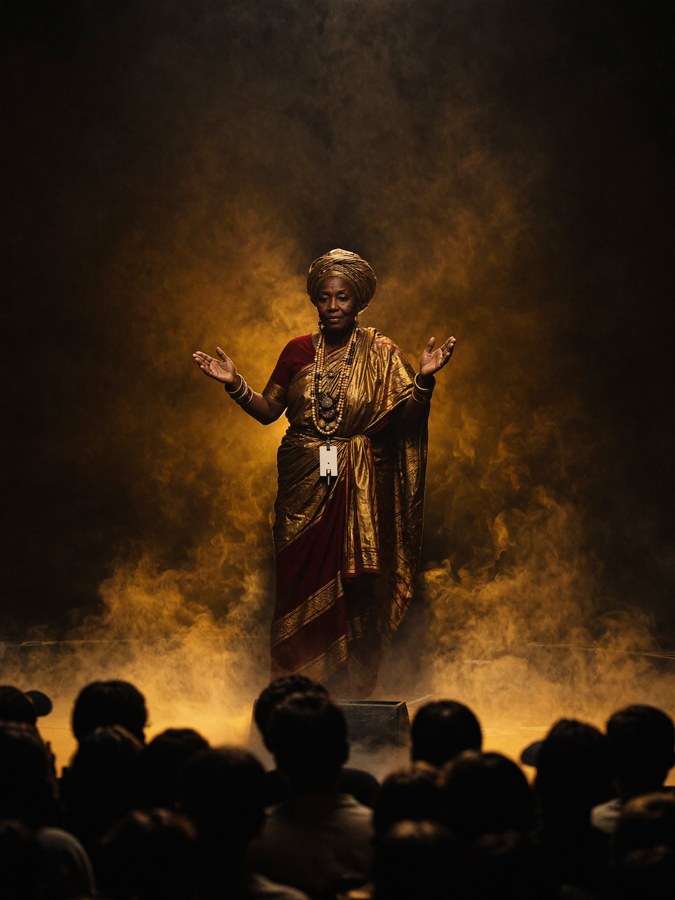Mother Odessa spiritual healer at the altar
