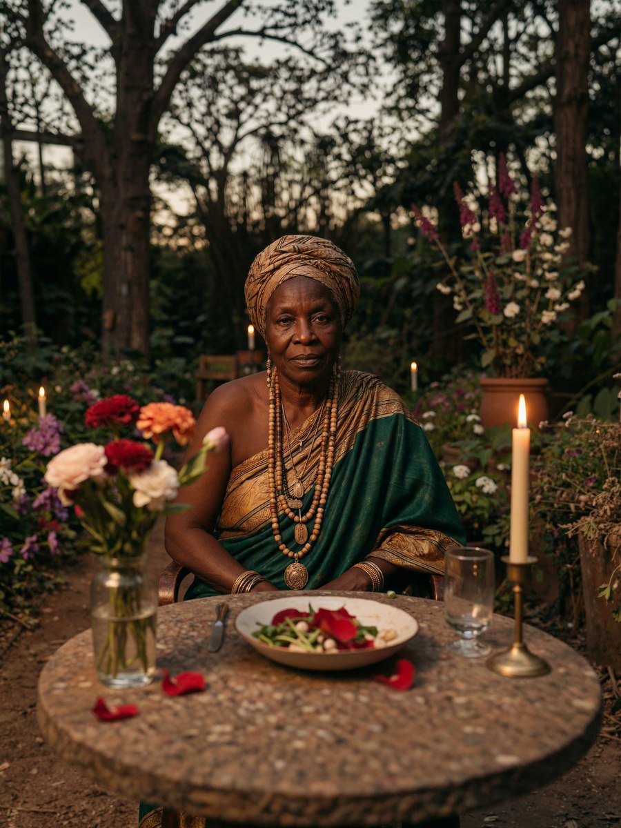 Spiritual healing garden ritual